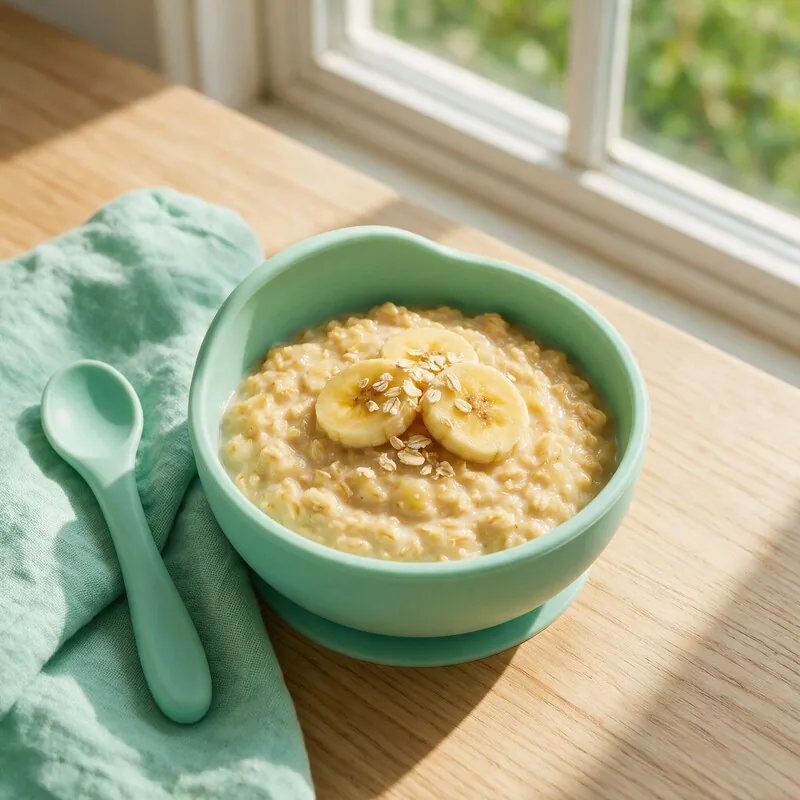 Foto de la receta papilla de avena con platano
